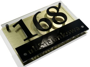 Tablica adresowa domu złota R 30x40