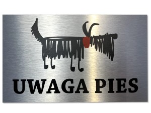 Tabliczka tablica Uwaga Pies aluminium na zewnątrz