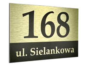 Tabliczka z numerem 20x30 złota